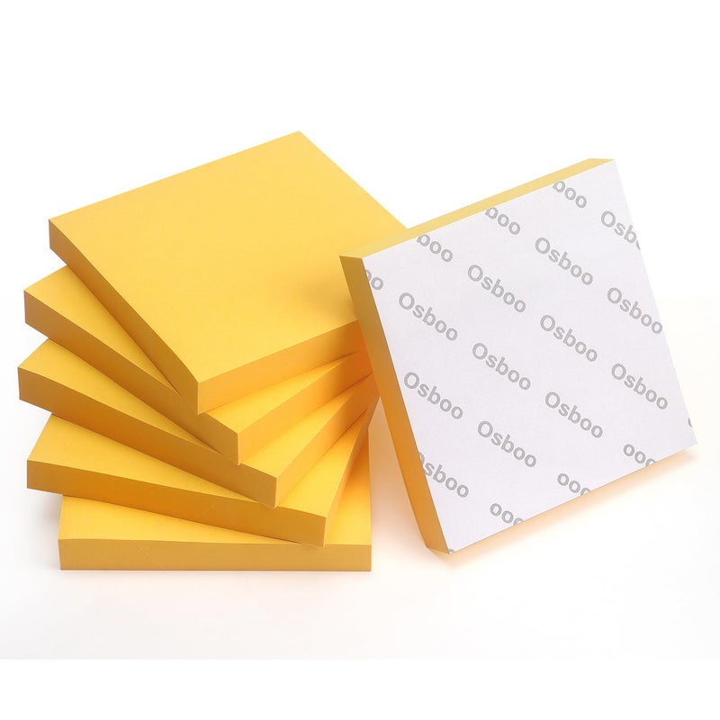 OSBOO Sticky Notes 3x3 Self-Stick Notes Pads with 6 Bright Colors  Easy to Post for Office  Shool  Home  6 Pads/Pack  100 Sheets/Pad (Orange) - Image 5